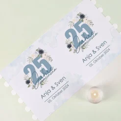 Lichthülle - 25 Jahre gemeinsam - als Tischdeko zur Silbernen Hochzeit