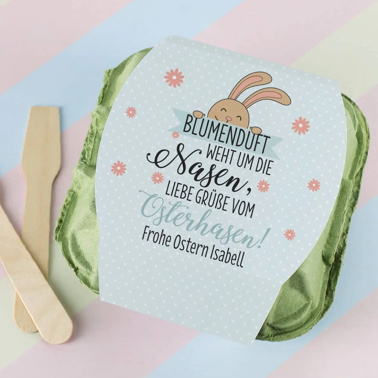 Liebe Grüße vom Osterhasen - gefüllte Schokoeier in 2 Sorten | 4 Löffeleier