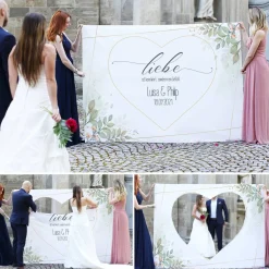 Liebe ist kein Wort, sondern ein Gefühl - großes Hochzeitsbanner zum Ausschneiden