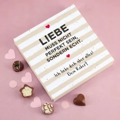 Liebe muss echt sein - 100 g Lindtpralinen mit persönlichem Aufdruck