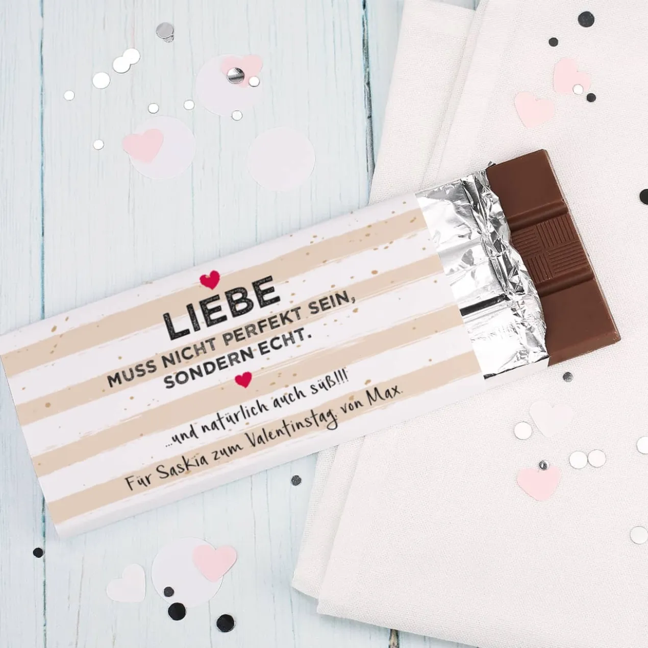 Liebe muss echt sein - 100 g Schokolade