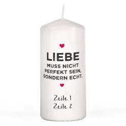 Liebe muss echt sein - Kerze mit Wunschtext