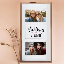 Lieblings... Bilderrahmen mit zwei Fotos und Wunschtext