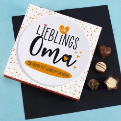 Lieblingsoma - Lindt Pralinés mit Name und Wunschtext 100g