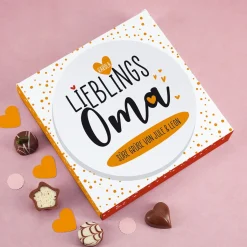 Lieblingsoma - Lindt Pralinés mit Name und Wunschtext 100g