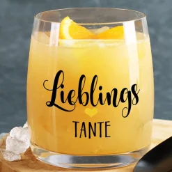 Lieblings Trinkglas mit Ihrem Wunschtext bedruckt