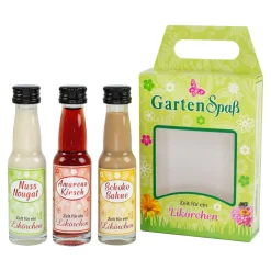 Likör 3er Set 'Gartenspaß' | Nuss-Nougat, Amarena-Kirsch & Schoko-Sahne