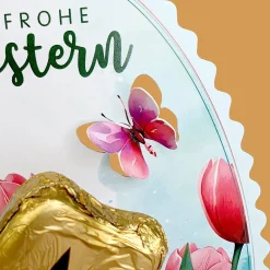 Lindt Goldhase in personalisierter Osterverpackung mit Wunschname "Frohe Ostern"