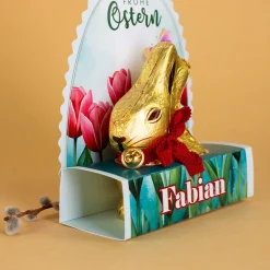 Lindt Goldhase in personalisierter Osterverpackung mit Wunschname 
