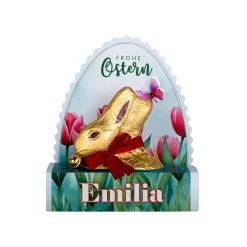Lindt Goldhase in personalisierter Osterverpackung mit Wunschname 