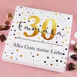 32 Lindt Mini Pralinen alkoholfrei zum Geburtstag mit Name, Alter und Wunschtext