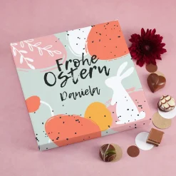 Lindt Pralinenbox 'Frohe Ostern' personalisiert mit Name | 100 g Mini-Pralinés als Ostergeschenk