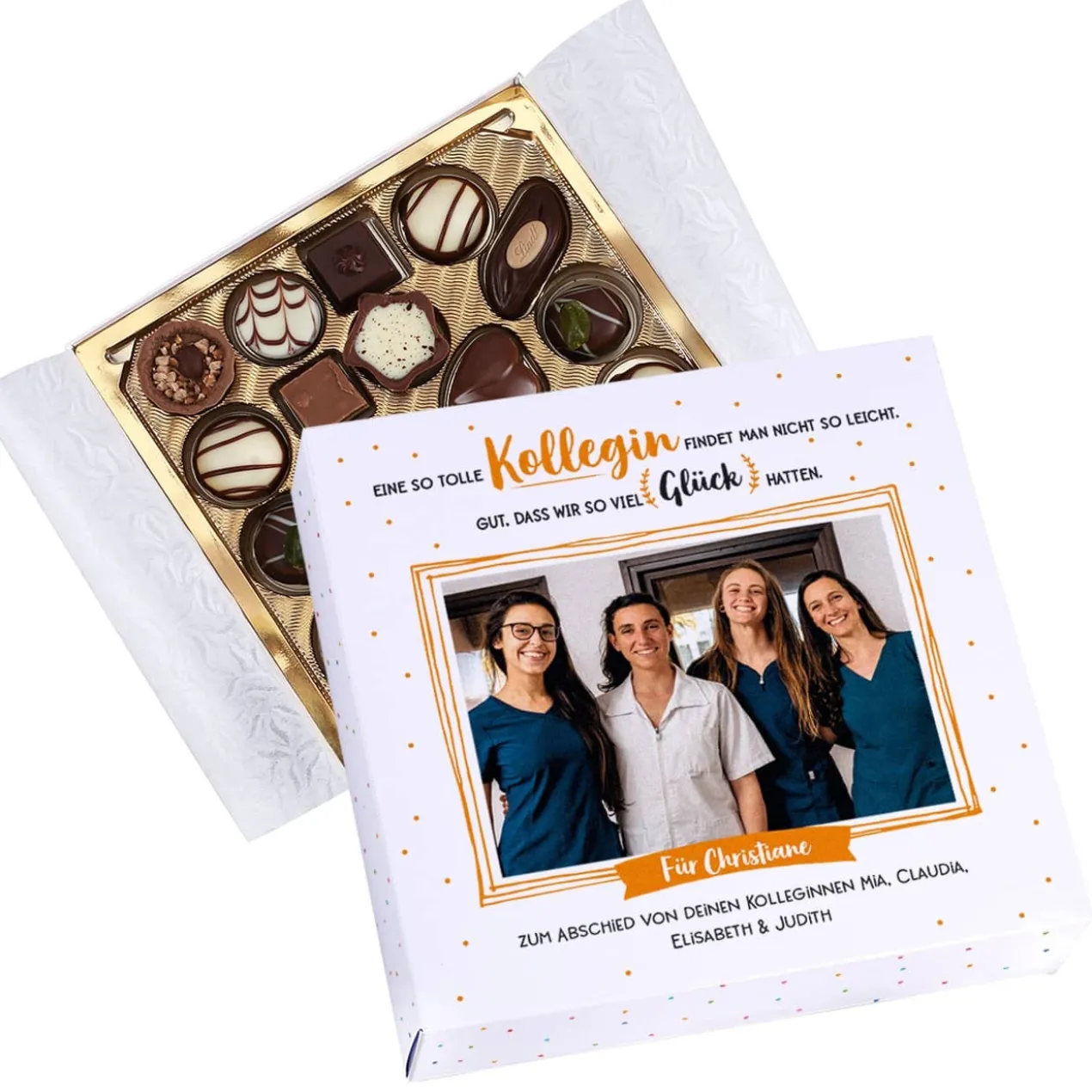 Lindt Pralinen Foto - Abschiedsgeschenk für Kollegen & Kolleginnen