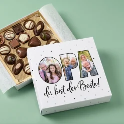 Lindt Pralinen für den Opa mit 3 Fotos bedruckt