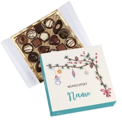 Lindt Pralinen in festlicher Weihnachtsverpackung mit Ihrem Wunschtext und Name