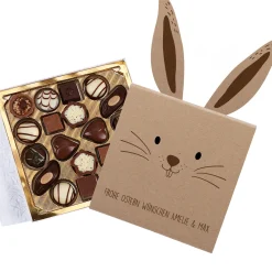 Lindt-Pralinen in niedlicher Hasen-Banderole
