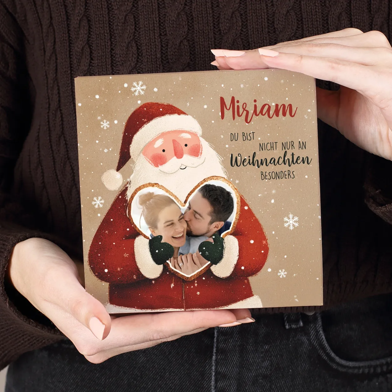 Lindt Pralinen mit Weihnachtsmann-Motiv personalisiert mit Foto & Name | Geschenk zu Weihnachten