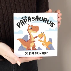 Lindt Pralinen personalisiert mit Wunschtext als Geschenk zum Vatertag für Papa | Bester Papasaurus