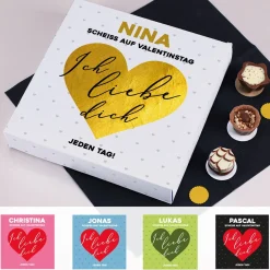 Lindt Pralinen - Scheiß auf Valentinstag... mit Name & Farbauswahl