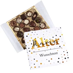 Lindt Pralinen zum Geburtstag mit schwarz-goldenem Motiv