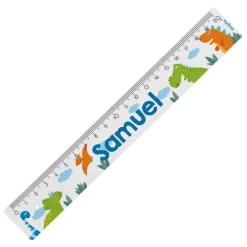 Lineal mit Dinosaurier Motiv und Namensaufdruck