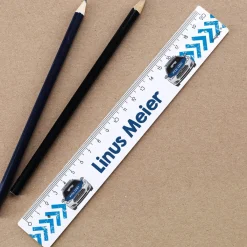 Lineal mit Polizeimotiv und Wunschname in 2 Größen