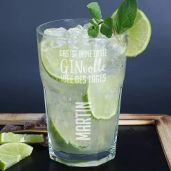 Longdrinkglas "GINvolle Idee" mit Ihrem Namen