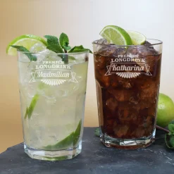 Longdrinkglas graviert mit Name und Premium Longdrink Motiv