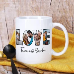 LOVE Fototasse mit Ihrem Wunschtext