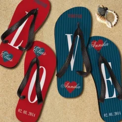 LOVE Sandalen zur Hochzeit für das Brautpaar mit Namen