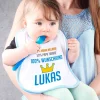 Lätzchen für Jungen - 100% Wunschkind mit Namen der Eltern und des Kindes