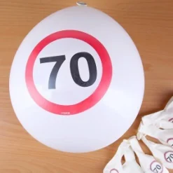 8 Luftballons Verkehrsschild 70