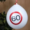 8 Luftballons Verkehrsschild 60
