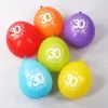 8 Luftballons zum 30. Geburtstag mit Punkten - bunt gemischt