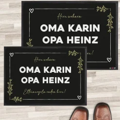 Lustige Oma Opa Fußmatte - Elternregeln enden hier - personalisierbar