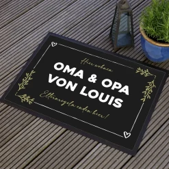 Lustige Oma Opa Fußmatte - Elternregeln enden hier - personalisierbar