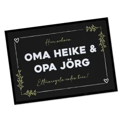 Lustige Oma Opa Fußmatte - Elternregeln enden hier - personalisierbar