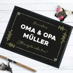 Lustige Oma Opa Fußmatte - Elternregeln enden hier - personalisierbar