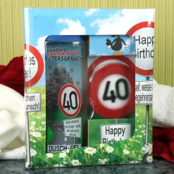 lustiges Geburtstagsgeschenk - Badset Verkehrszeichen zum 40. Geburtstag