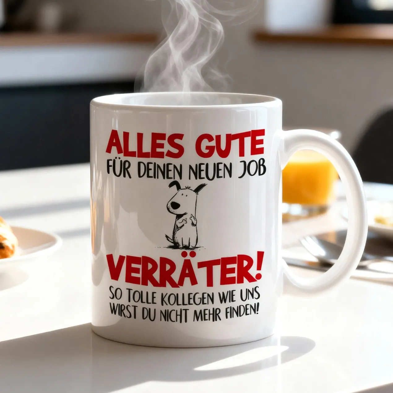 Lustige Tasse 'Alles Gute für deinen neuen Job, Verräter!' | Abschiedsgeschenk für Kollegen