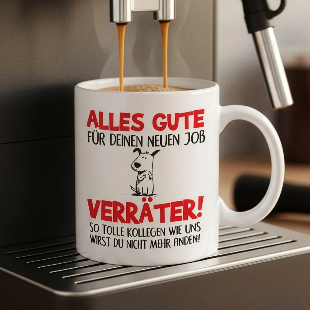 Lustige Tasse 'Alles Gute für deinen neuen Job, Verräter!' | Abschiedsgeschenk für Kollegen