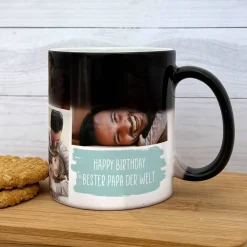 Magic Tasse mit 4 Fotos und Wunschtext