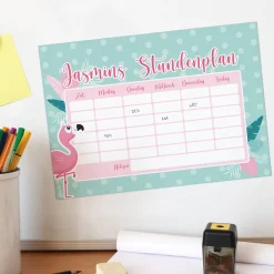 Magnetischer Flamingo-Stundenplan - wiederbeschreibbar