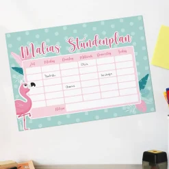 Magnetischer Flamingo-Stundenplan - wiederbeschreibbar