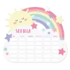 Magnetischer Stundenplan - Regenbogen, Sterne und Wolke - mit Name
