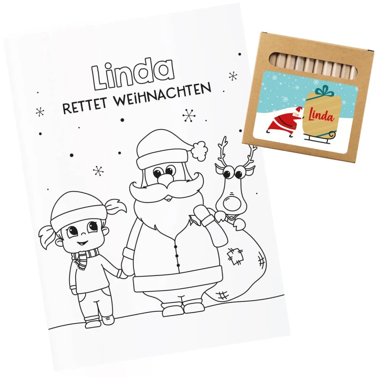 Malheft zu Weihnachten für Mädchen und Jungen