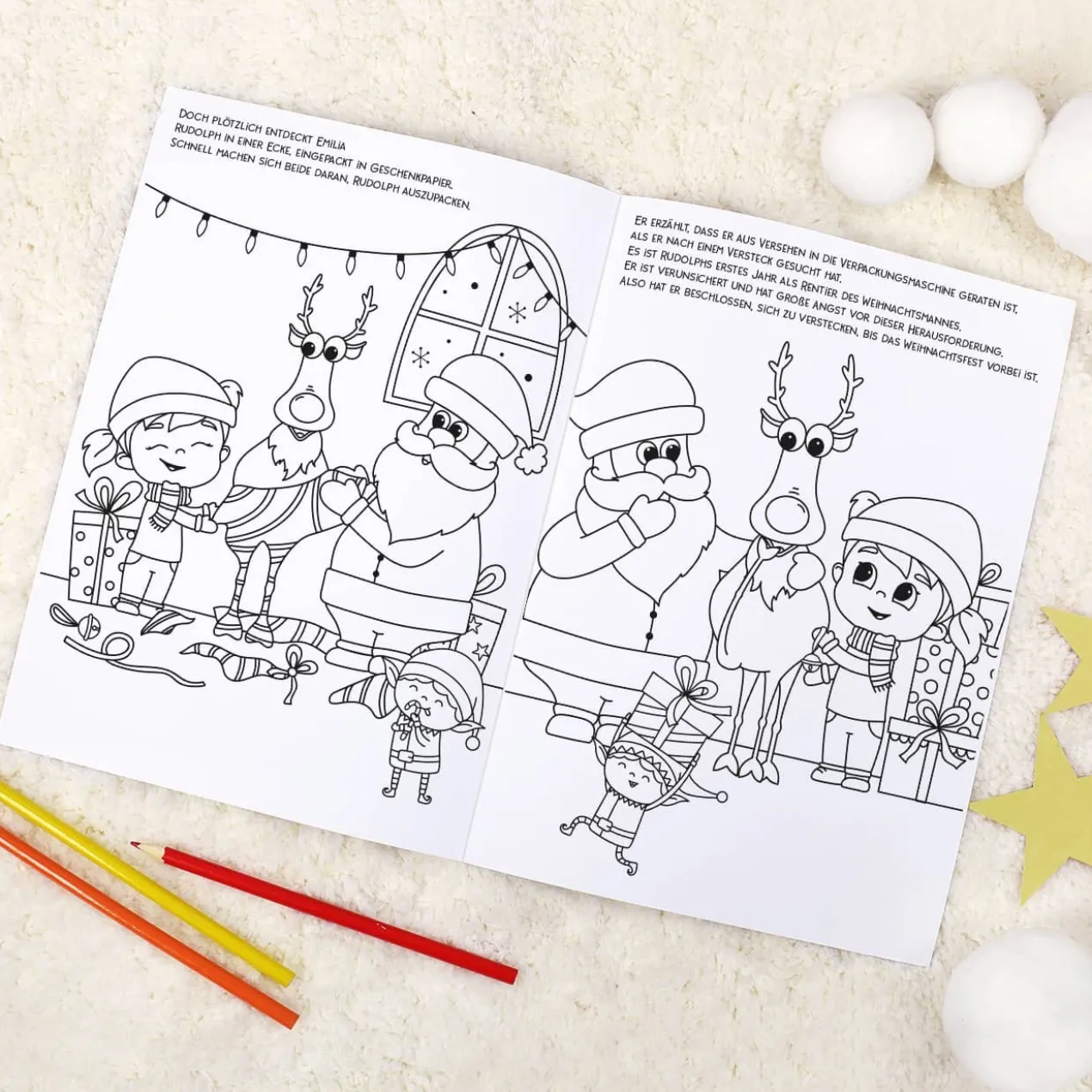 Malheft zu Weihnachten für Mädchen und Jungen