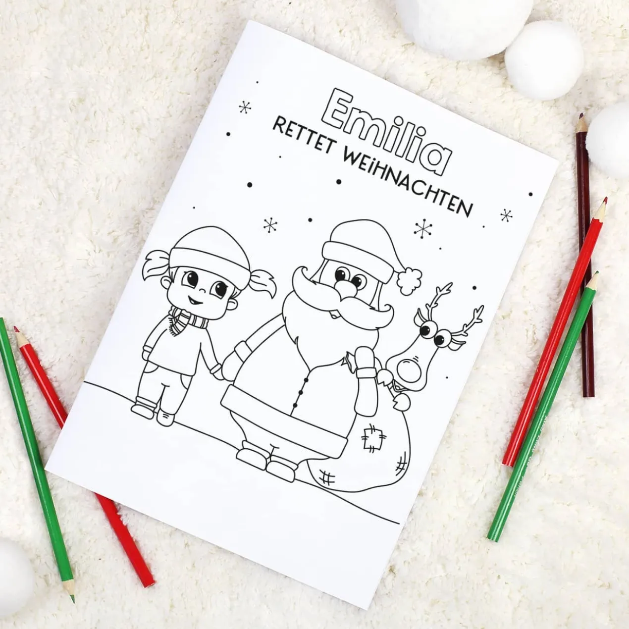 Malheft zu Weihnachten für Mädchen und Jungen