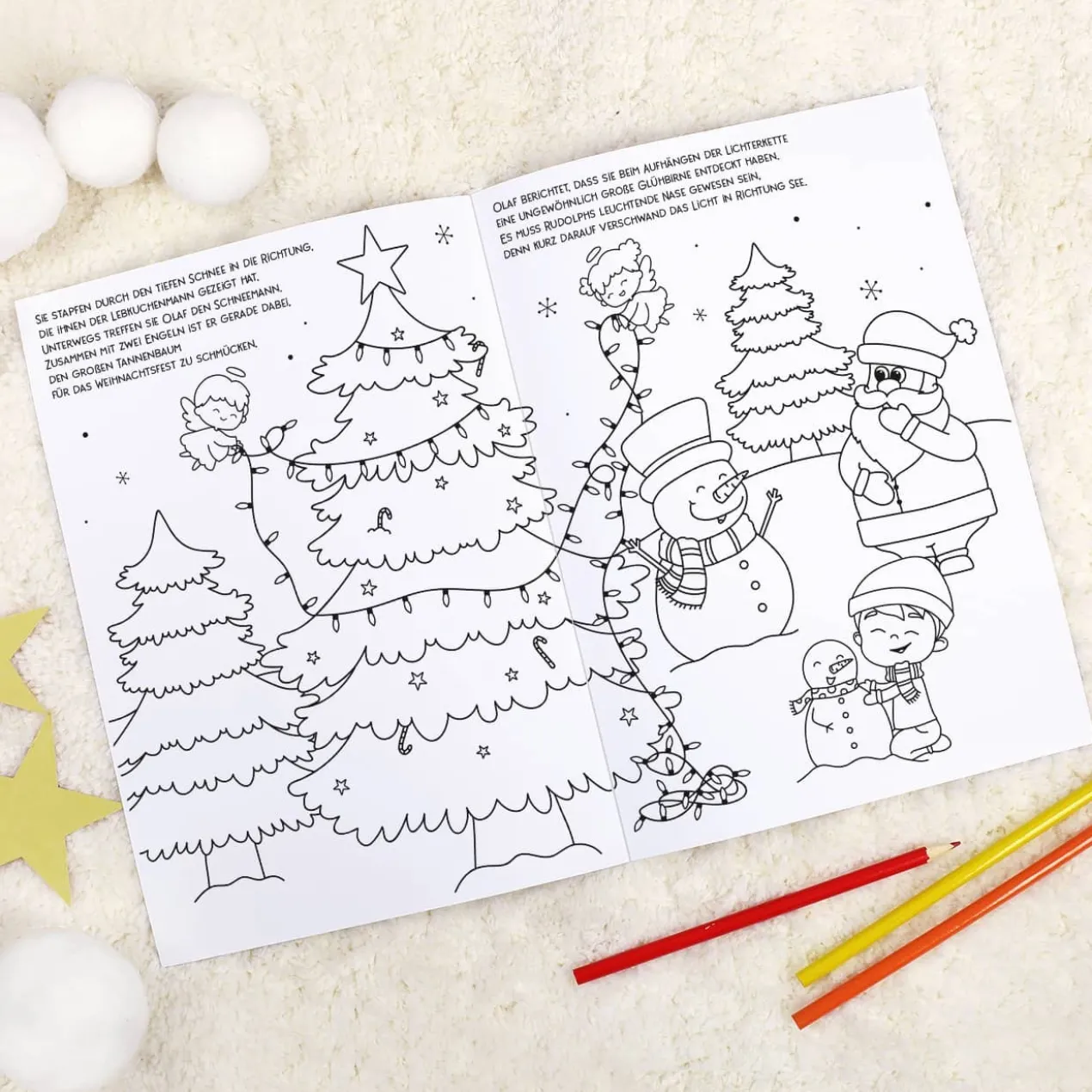 Malheft zu Weihnachten für Mädchen und Jungen