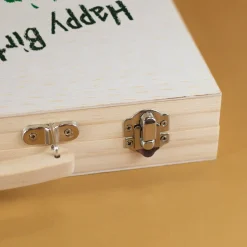 Malkoffer aus Holz personalisiert mit Name und Wunschtext für Kinder | Dinosaurier-Motiv